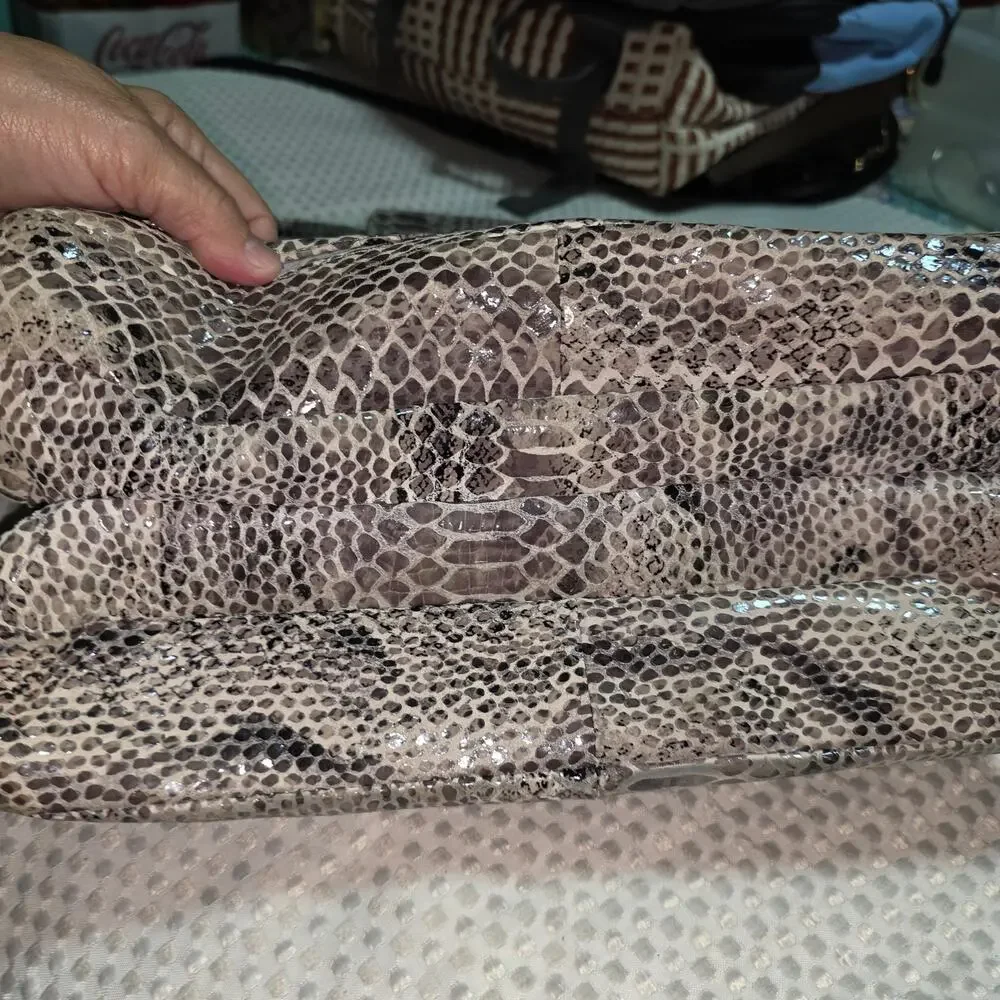 ELLIOT LUCCA SNAKESKIN EMBOSSED LEATHER SHOULDER BAG